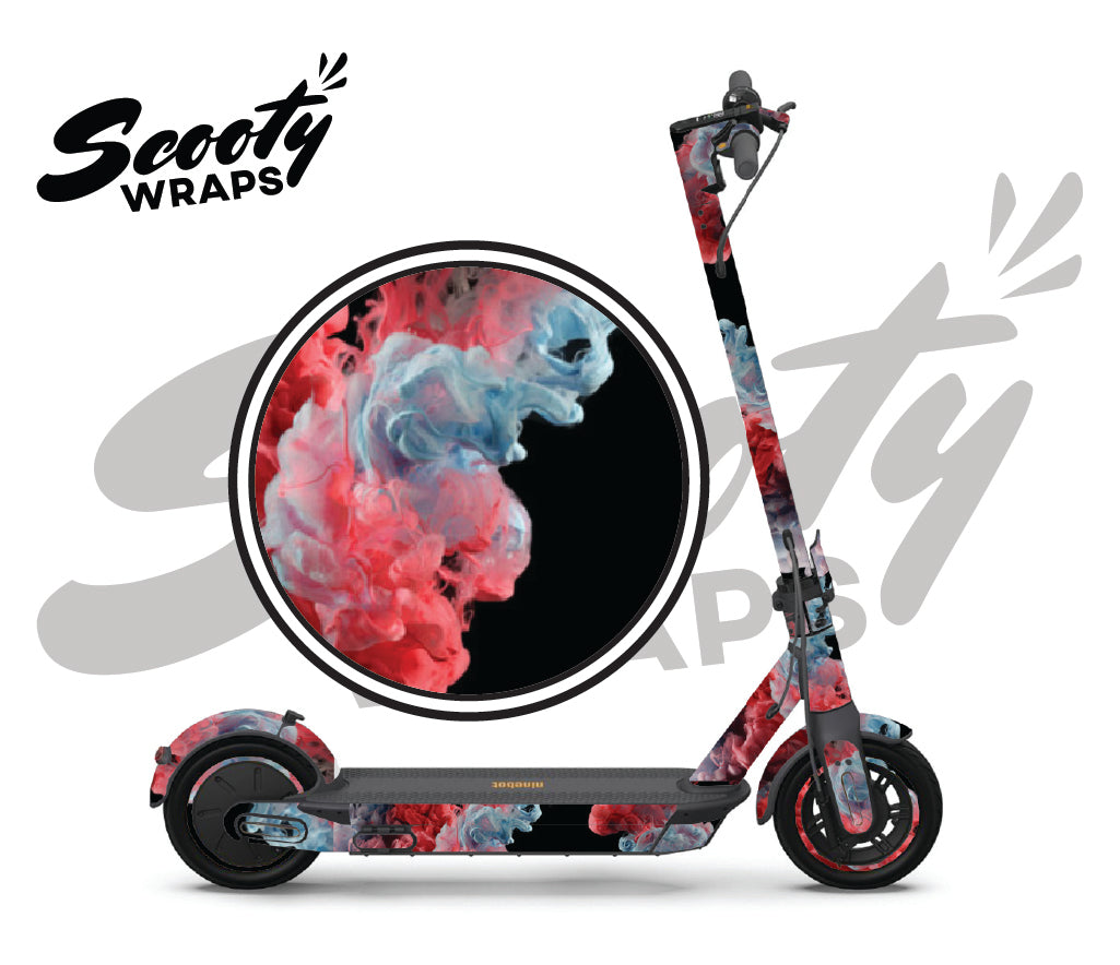 Electric Scooter Wrap - Ink Red White - Ninebot Max G30P