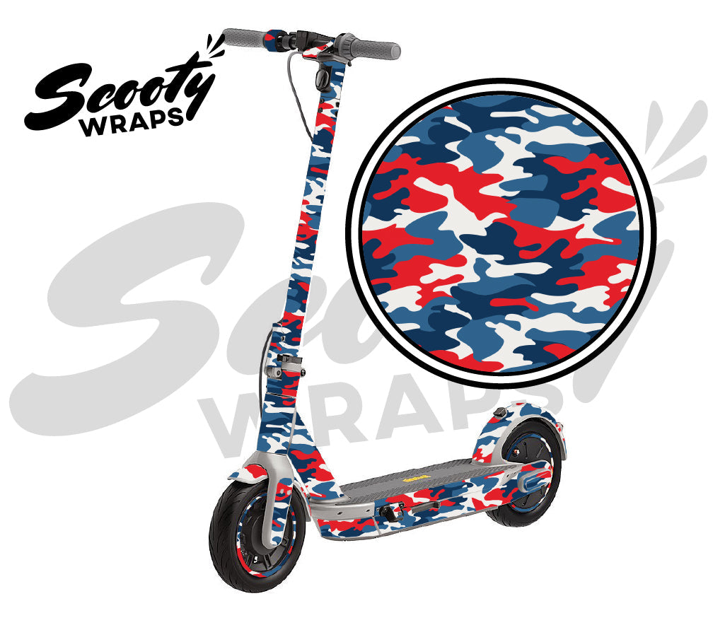 Camo Blue Red - Ninebot Max G30LP Wrap